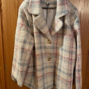 Cotton Bleu Multicolor Plaid Dressy Jacket